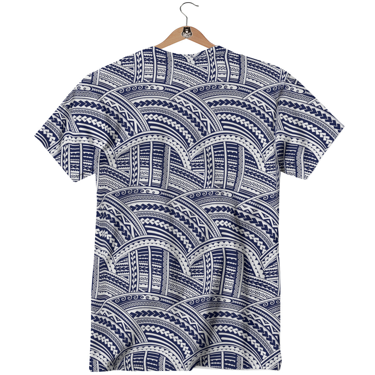 Polynesian Tattoo Blue Maori Print T-Shirt-grizzshop