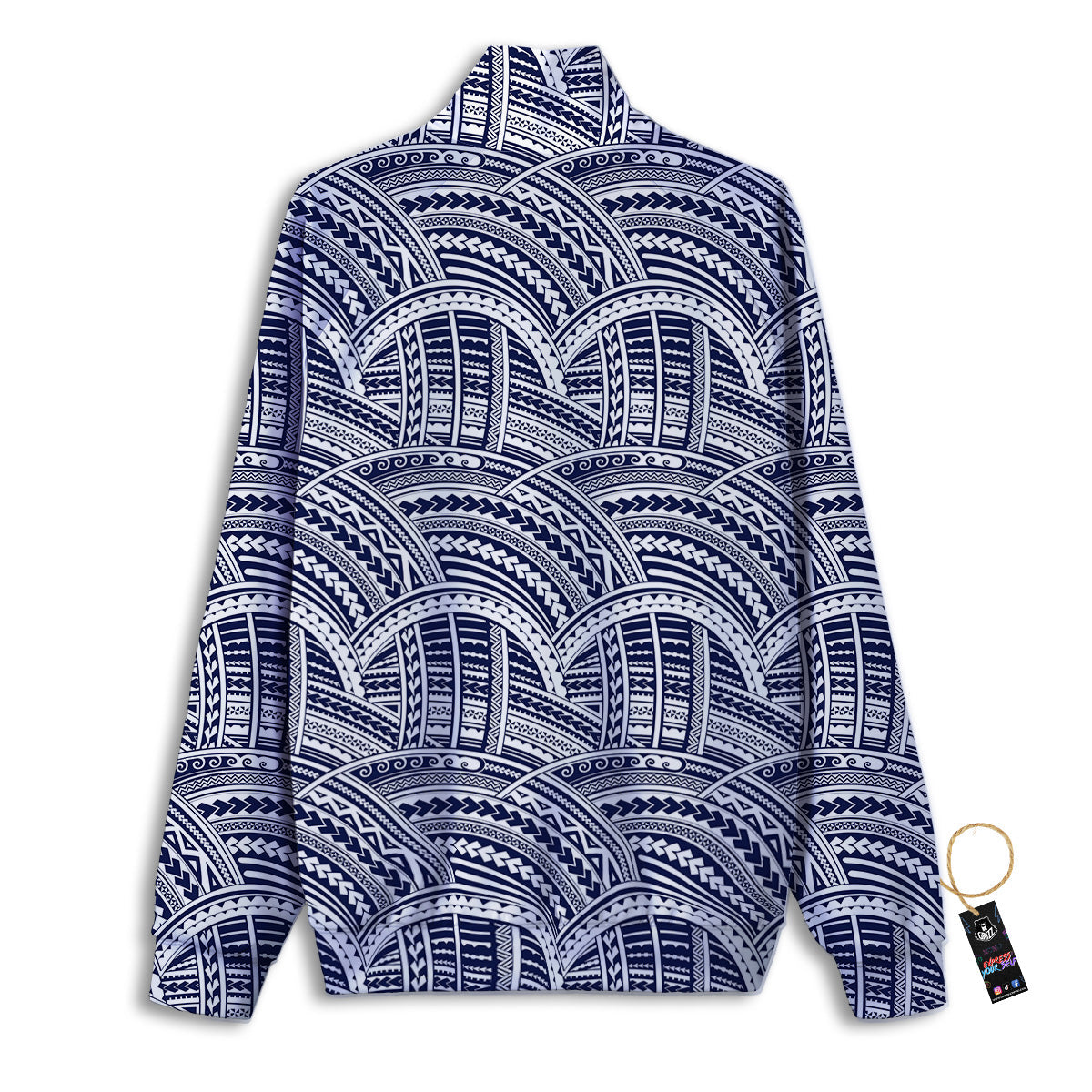 Polynesian Tattoo Blue Maori Print Track Jacket-grizzshop
