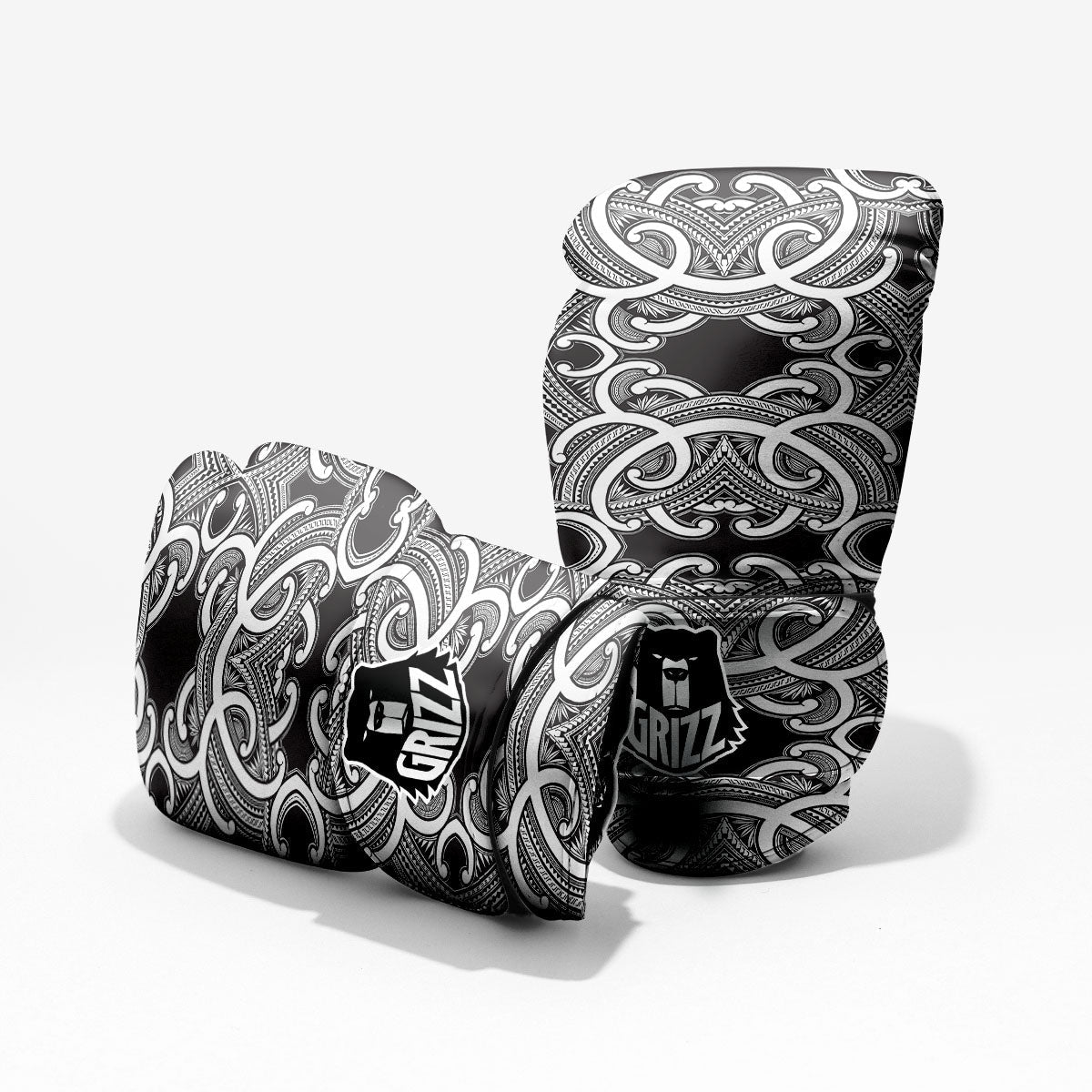 Polynesian Tattoo White And Black Print Pro Boxing Glove