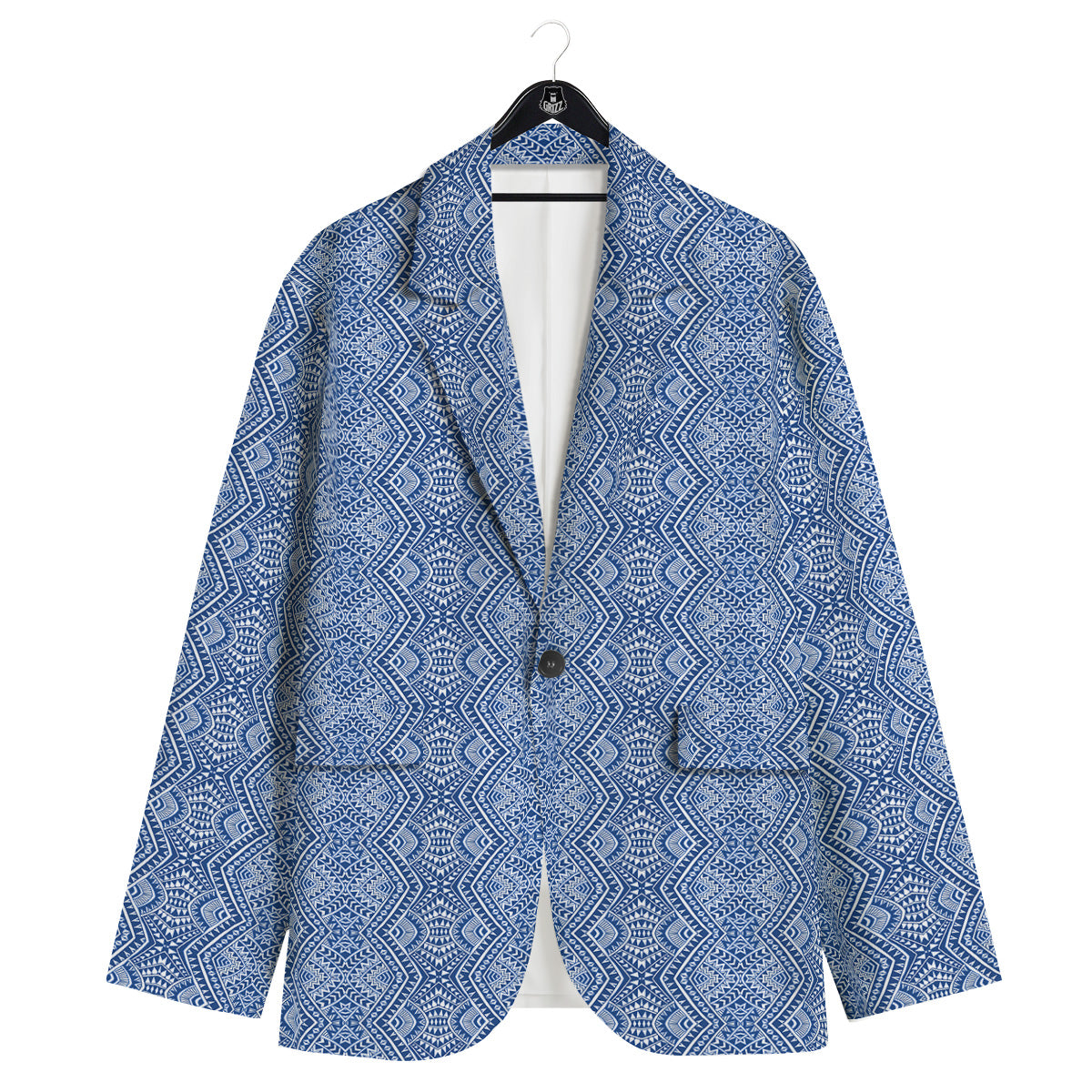 Polynesian Tribal Blue Maori Print Men's Sport Coat-grizzshop