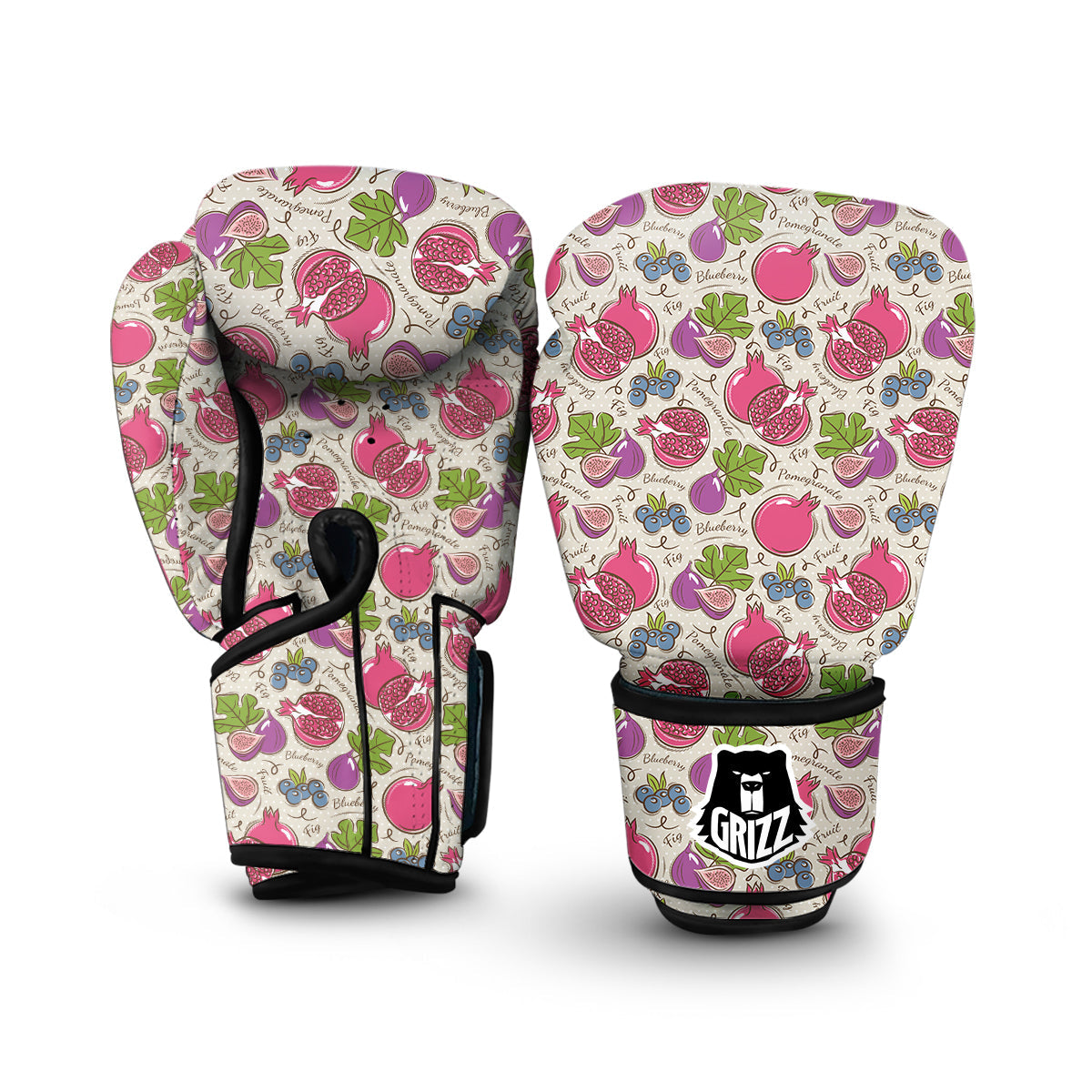 Pomegranate Fruit Pattern Print Boxing Gloves-grizzshop