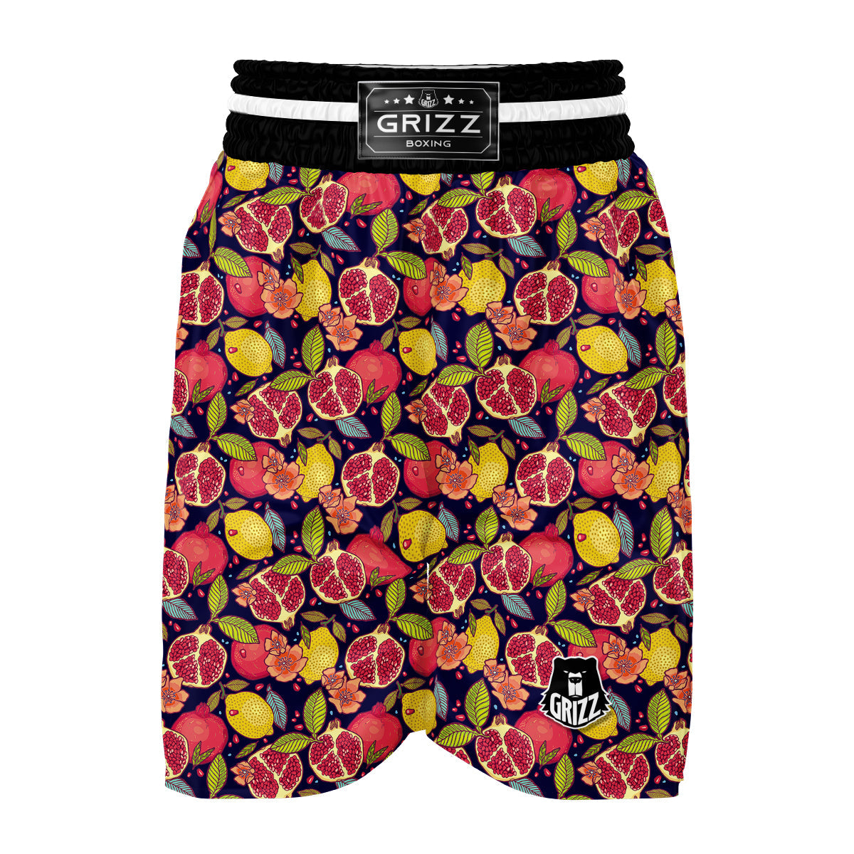 Pomegranate Print Pattern Boxing Shorts-grizzshop