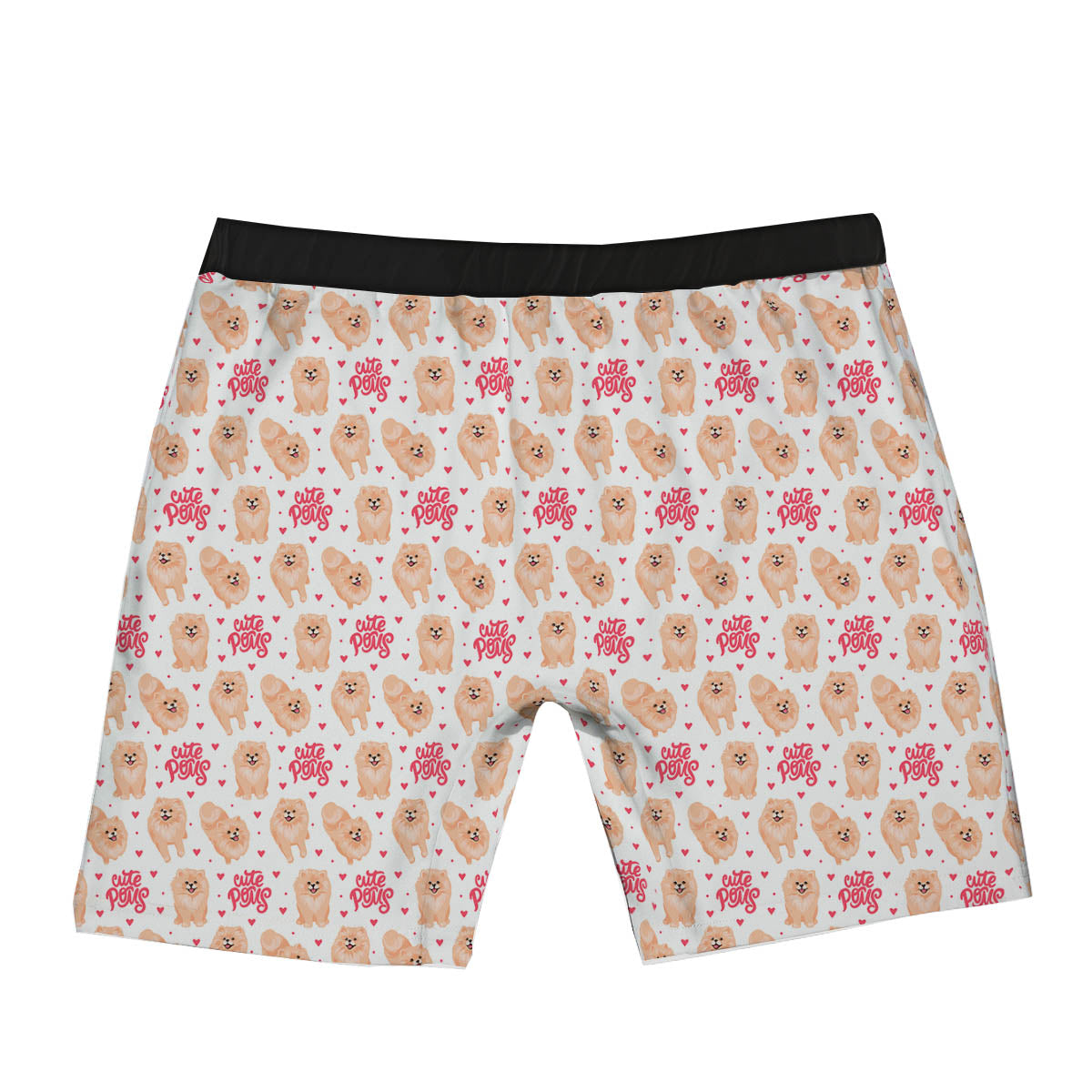 Pomeranian Cartoon Print Pattern Boxer Briefs-grizzshop