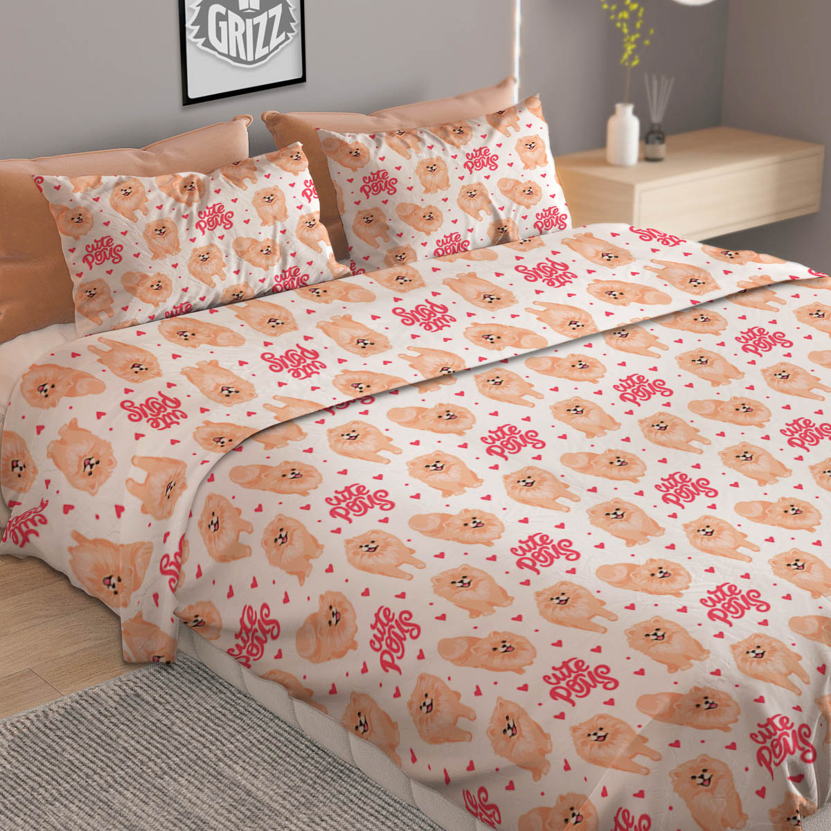 Pentagram Symbol Flaming Print Duvet Cover Bedding Set