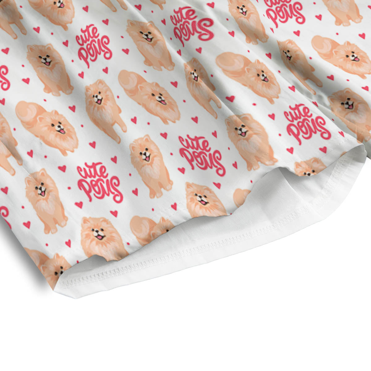Pomeranian Cartoon Print Pattern Men's Athletic Shorts