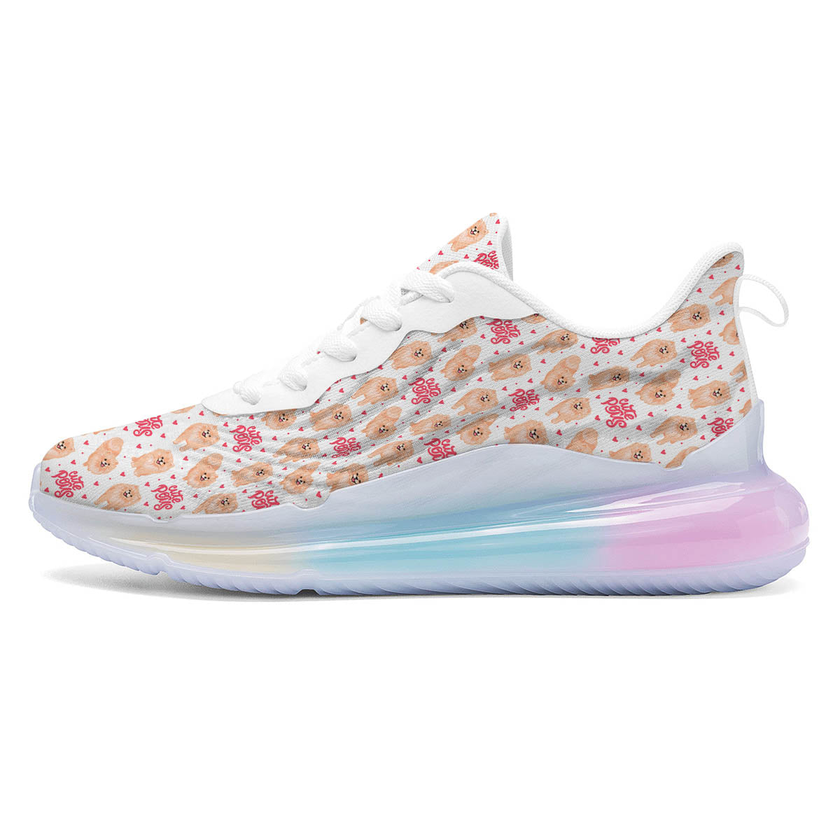 Pomeranian Cartoon Print Pattern Running Sneakers-grizzshop