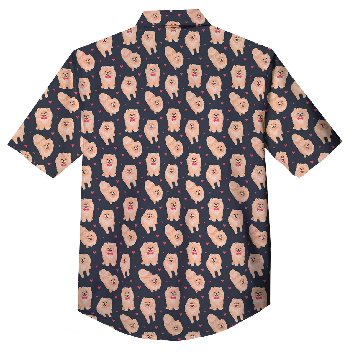 Pomeranian Cute Print Pattern Button Up Shirt-grizzshop