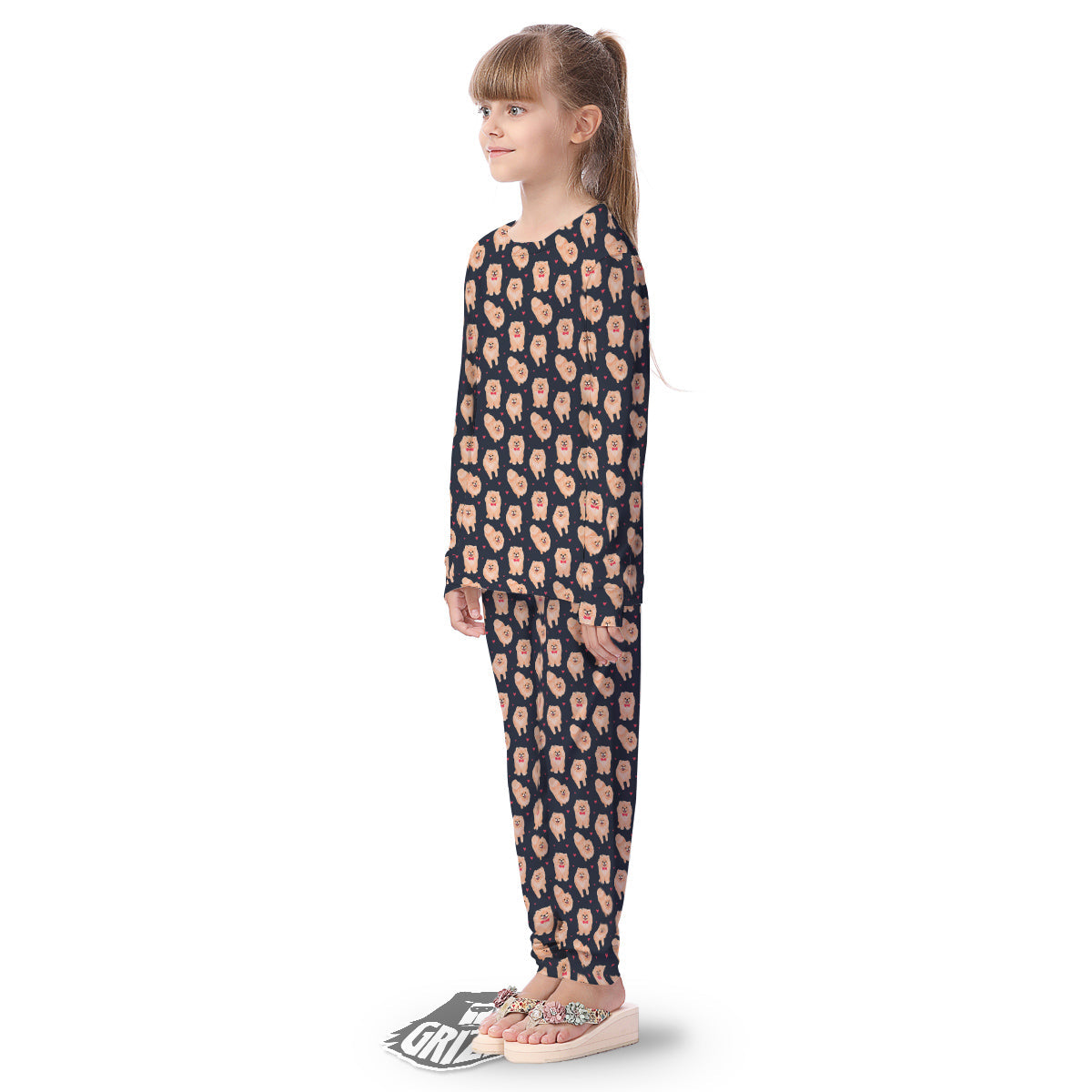 Pomeranian Cute Print Pattern Kid's Pajamas-grizzshop