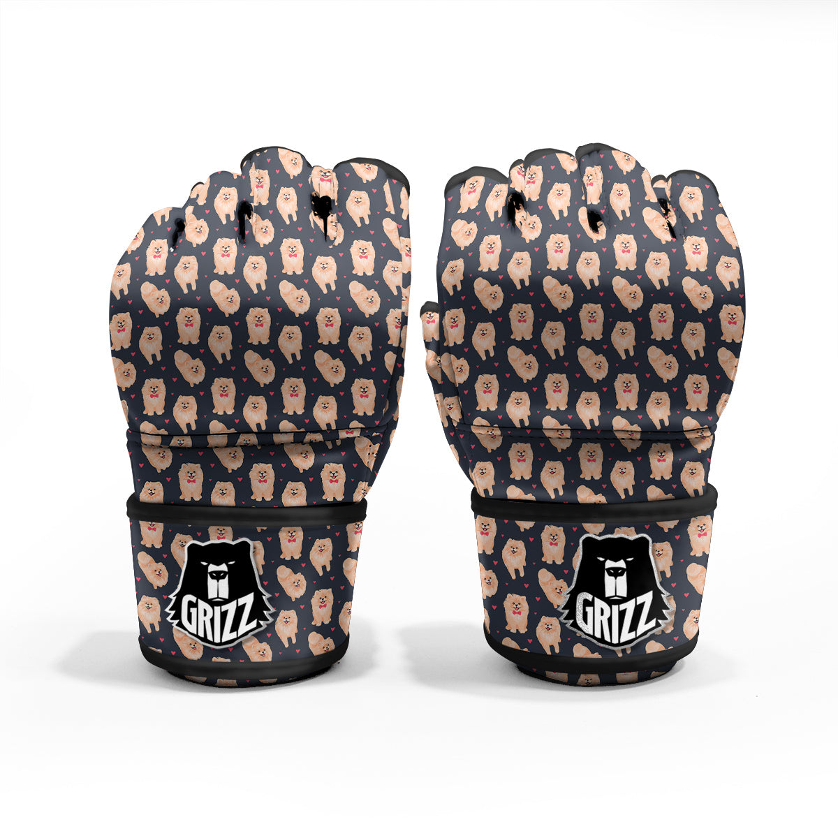 Pomeranian Cute Print Pattern MMA Gloves-grizzshop