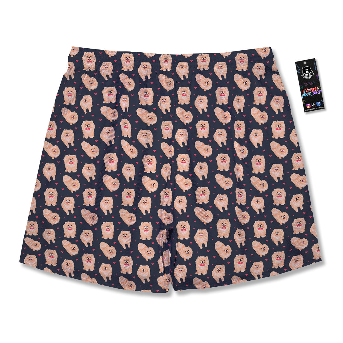 Pomeranian Cute Print Pattern Men's Running Shorts-grizzshop