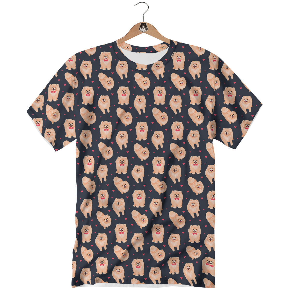 Pomeranian Cute Print Pattern T-Shirt-grizzshop