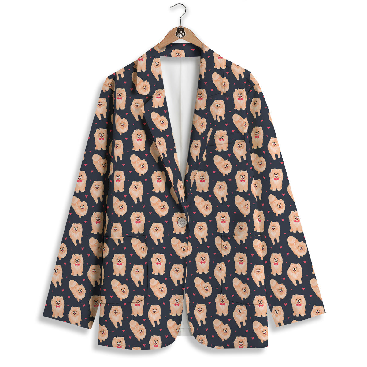 Pomeranian Cute Print Pattern Women's Blazer-grizzshop