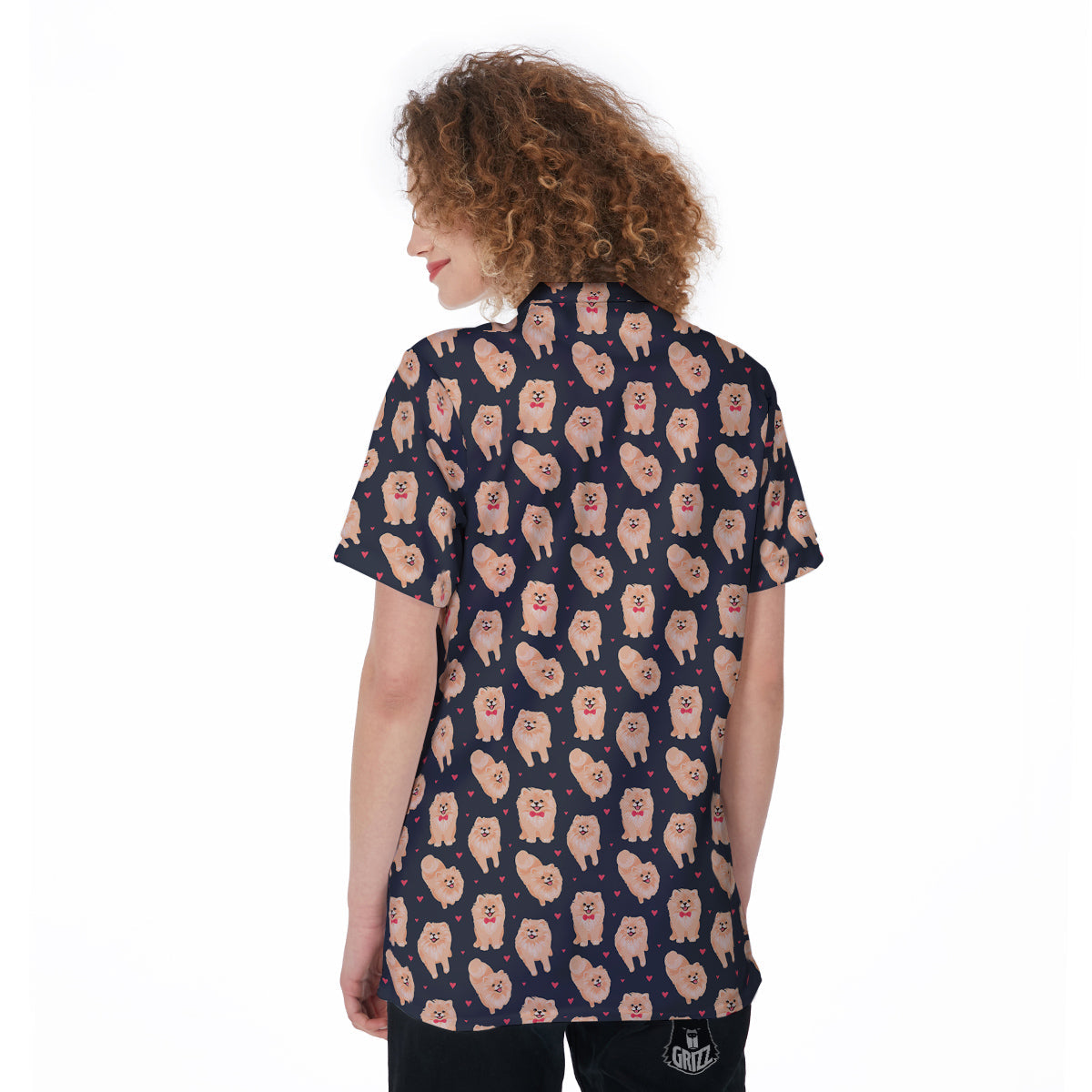 Pomeranian Cute Print Pattern Women's Golf Shirts-grizzshop