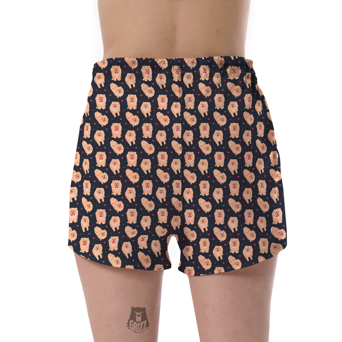 Pomeranian Cute Print Pattern Women's Shorts-grizzshop