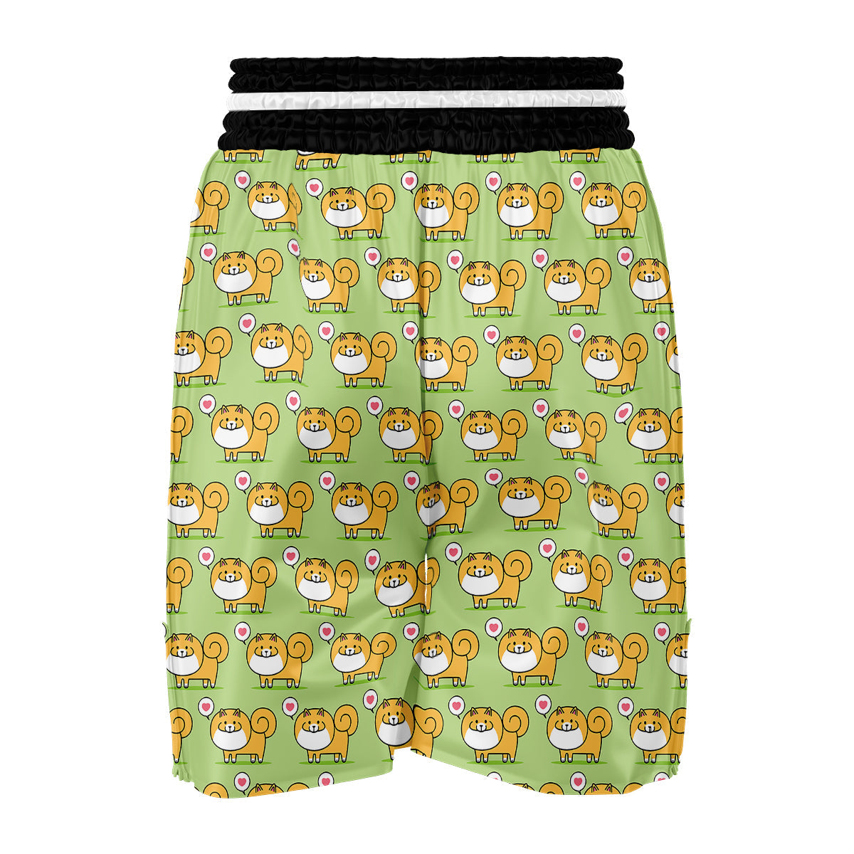 Pomeranian Dog Pattern Print Boxing Shorts-grizzshop