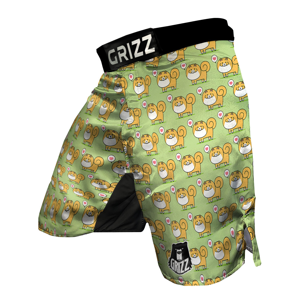 Pomeranian Dog Pattern Print MMA Shorts-grizzshop