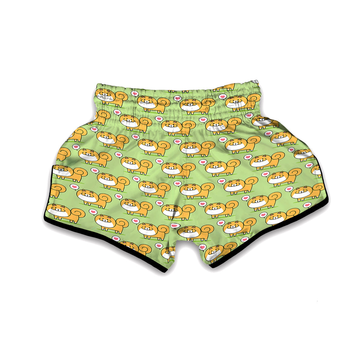 Pomeranian Dog Pattern Print Muay Thai Boxing Shorts-grizzshop