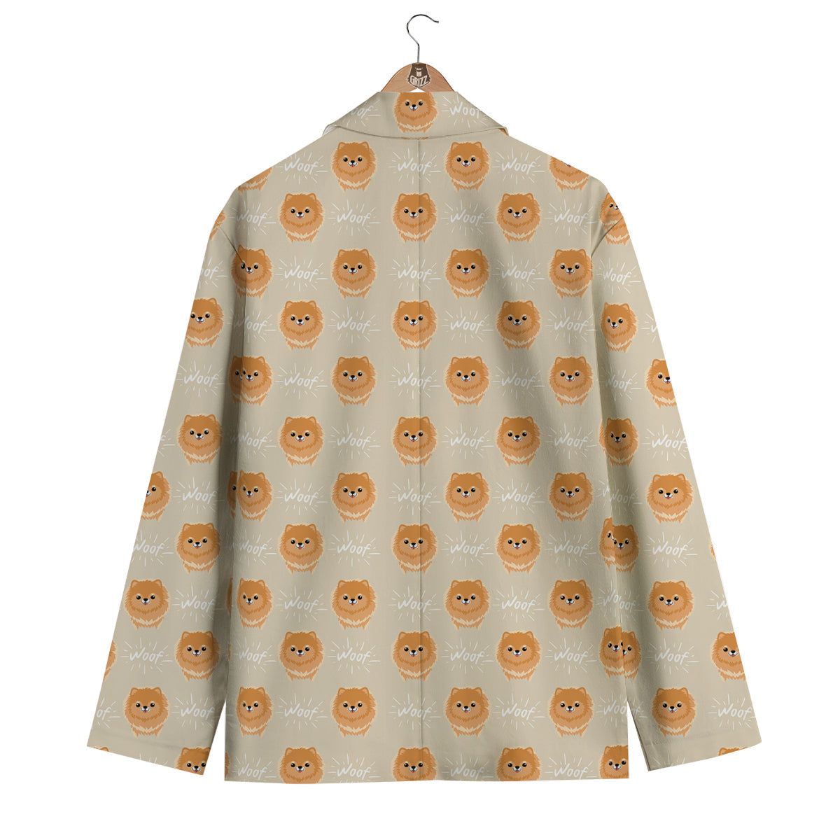 Pomeranian Dog Print Pattern Men's Blazer-grizzshop