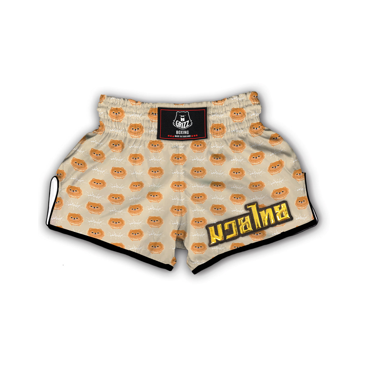 Pomeranian Dog Print Pattern Muay Thai Boxing Shorts-grizzshop