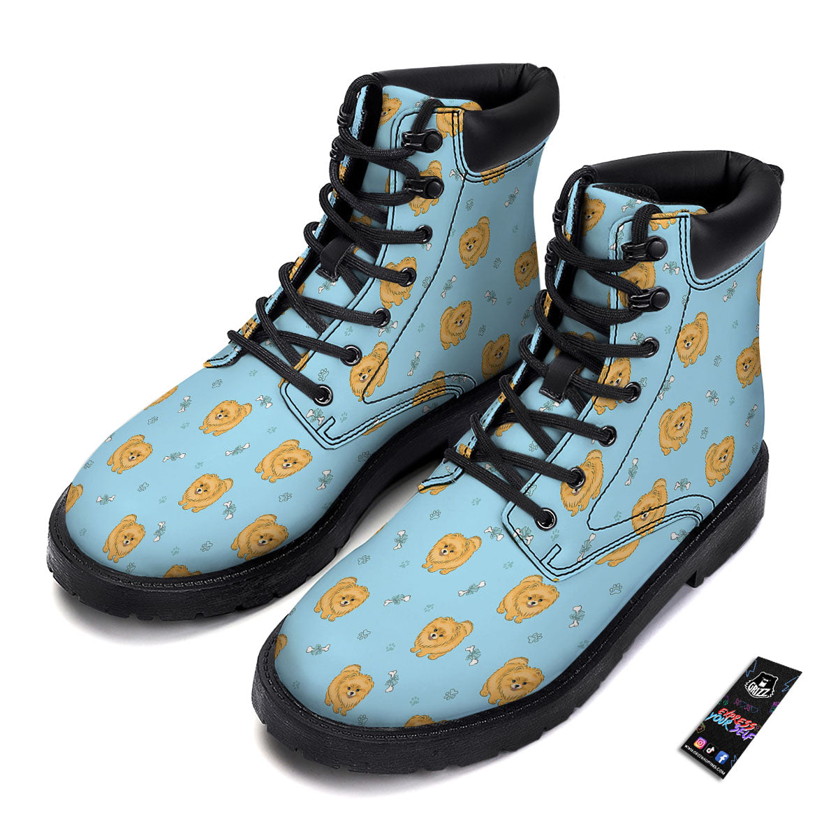 Pomeranian Little Print Pattern Boots-grizzshop
