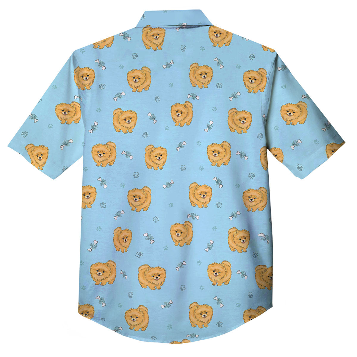 Pomeranian Little Print Pattern Button Up Shirt-grizzshop