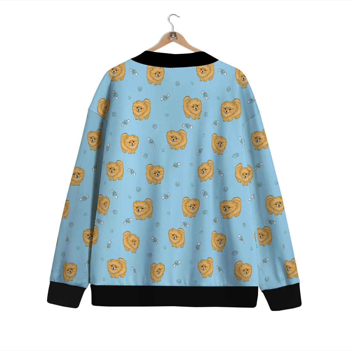Pomeranian Little Print Pattern Cardigan-grizzshop