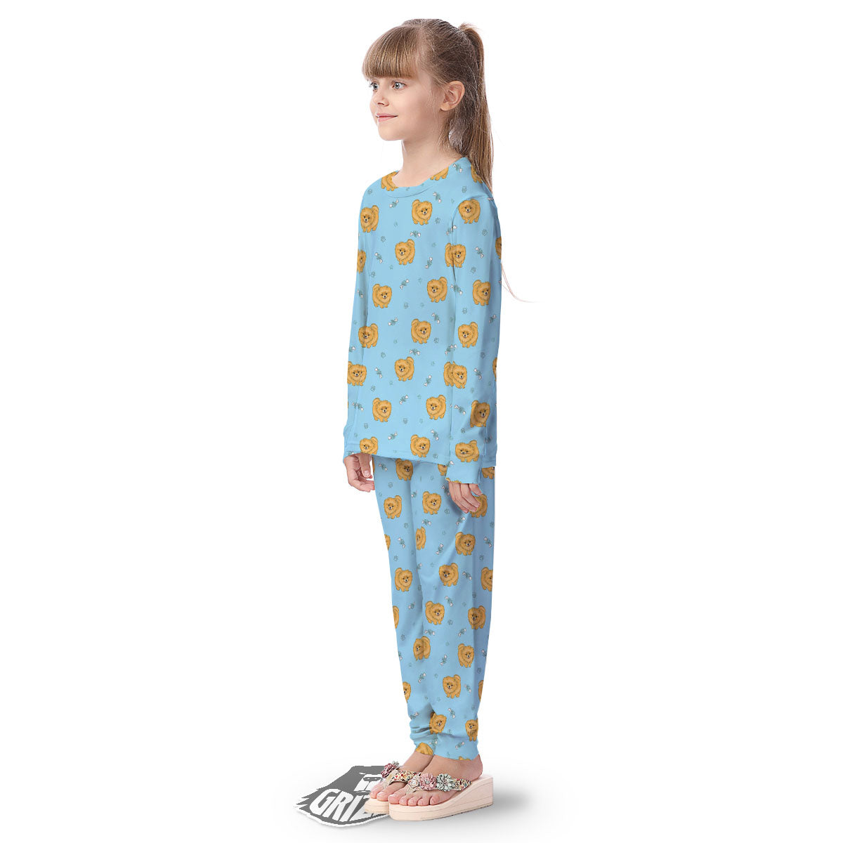 Pomeranian Little Print Pattern Kid's Pajamas-grizzshop