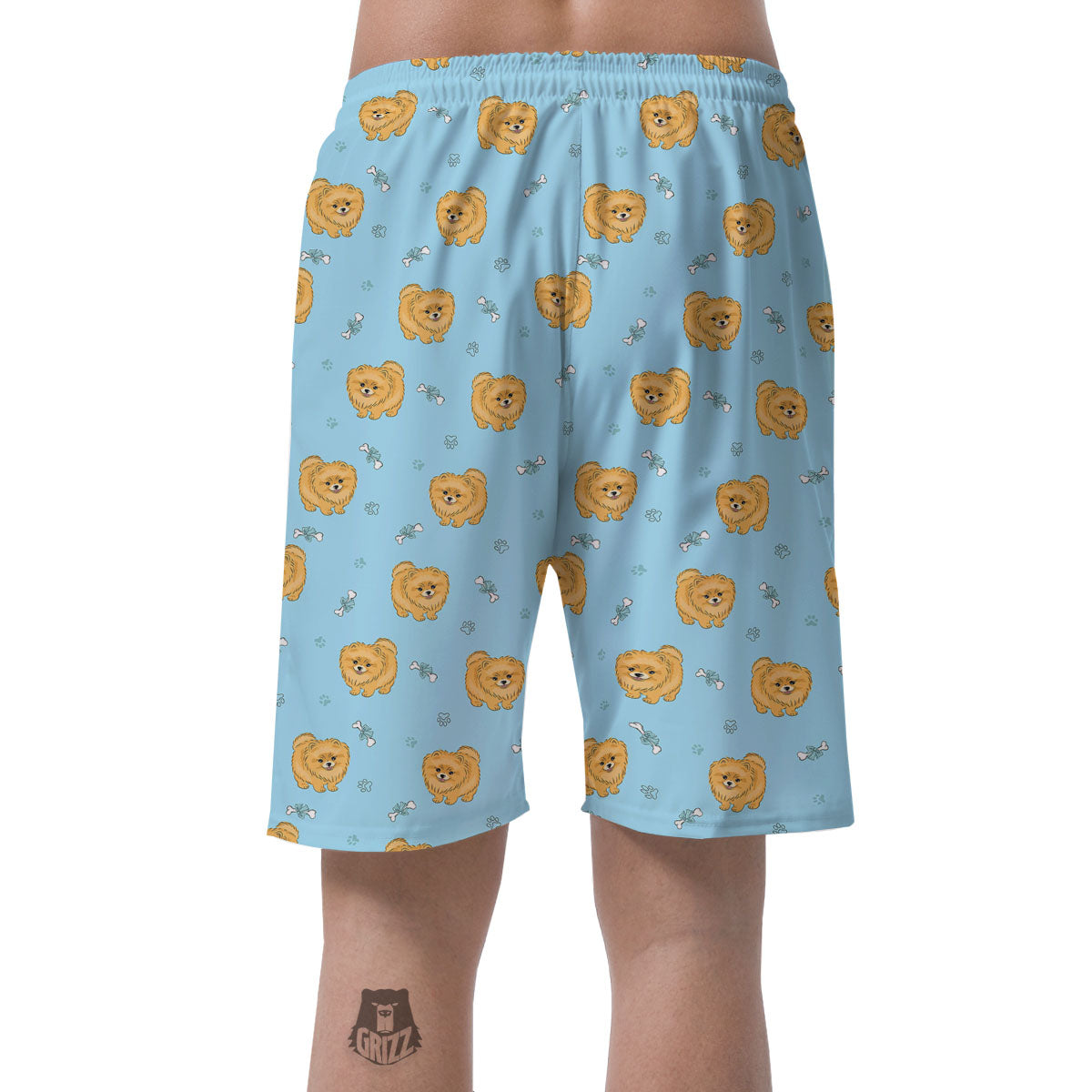 Pomeranian Little Print Pattern Men's Shorts-grizzshop