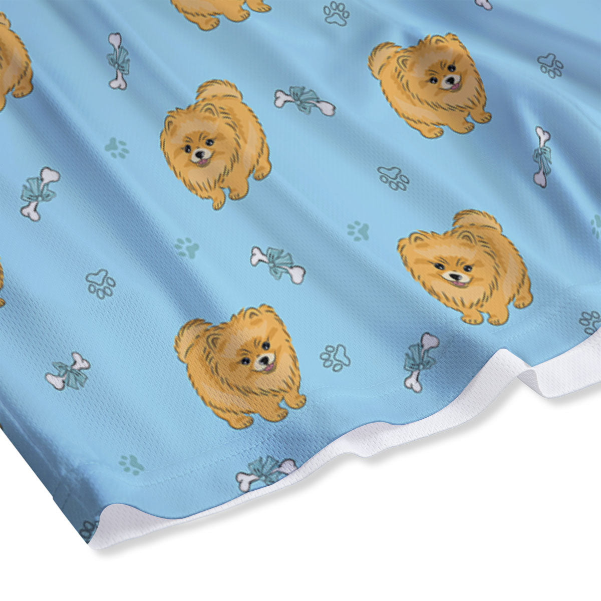 Pomeranian Little Print Pattern Mesh Shorts