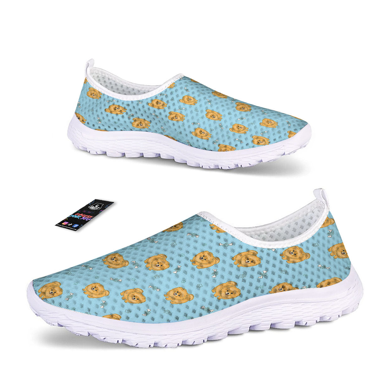 Pomeranian Little Print Pattern Nurse Shoes-grizzshop