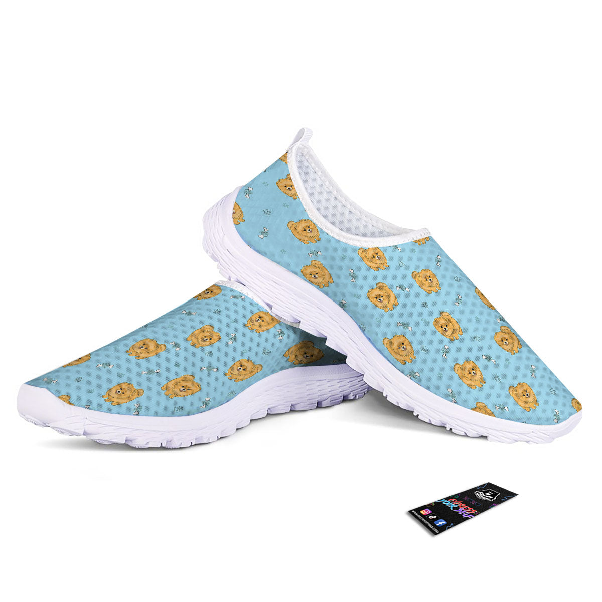 Pomeranian Little Print Pattern Nurse Shoes-grizzshop