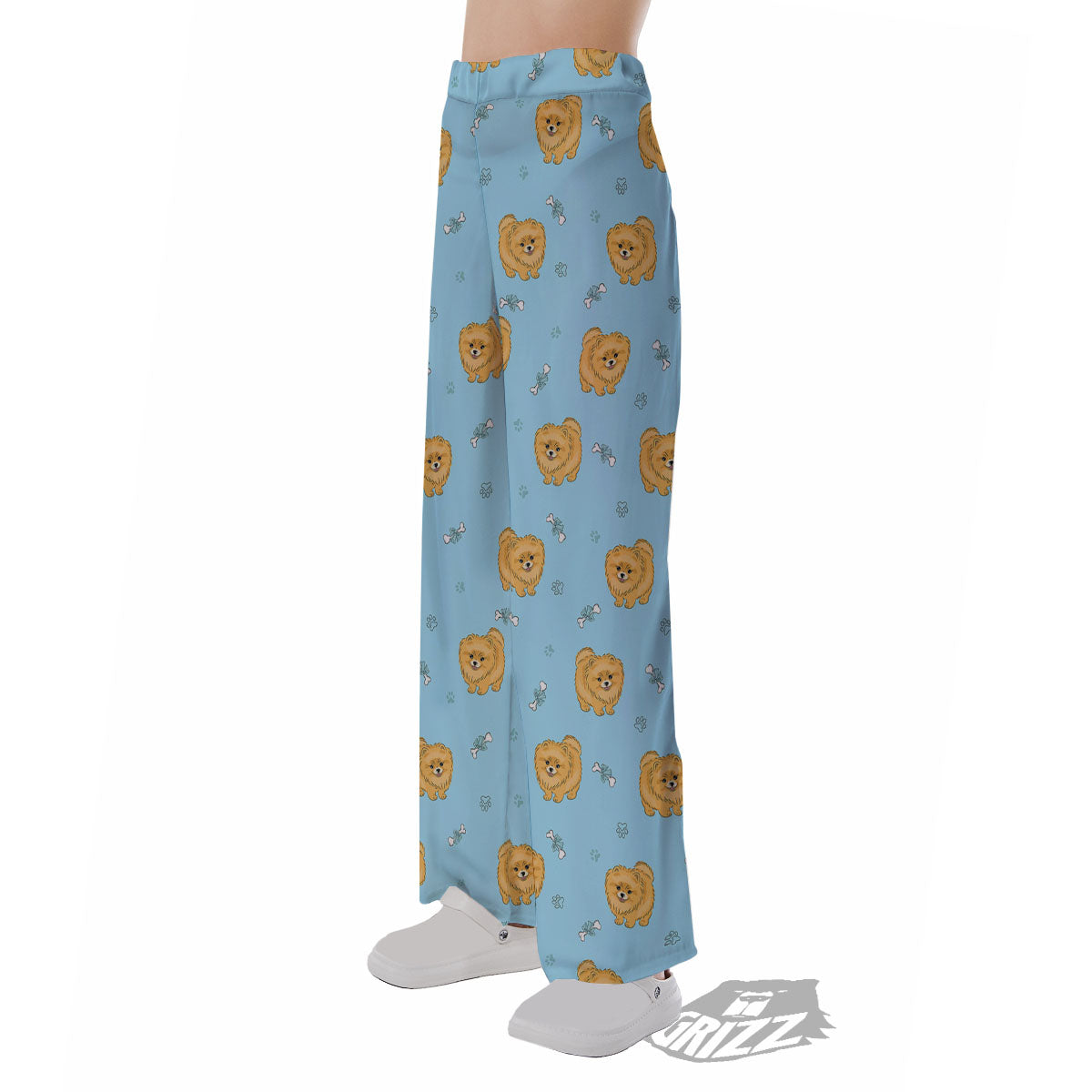 Pomeranian Little Print Pattern Pajama Pants-grizzshop