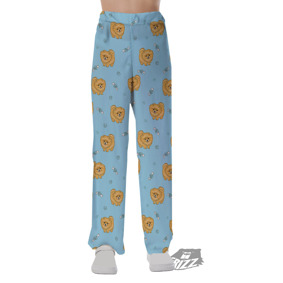 Pomeranian Little Print Pattern Pajama Pants-grizzshop