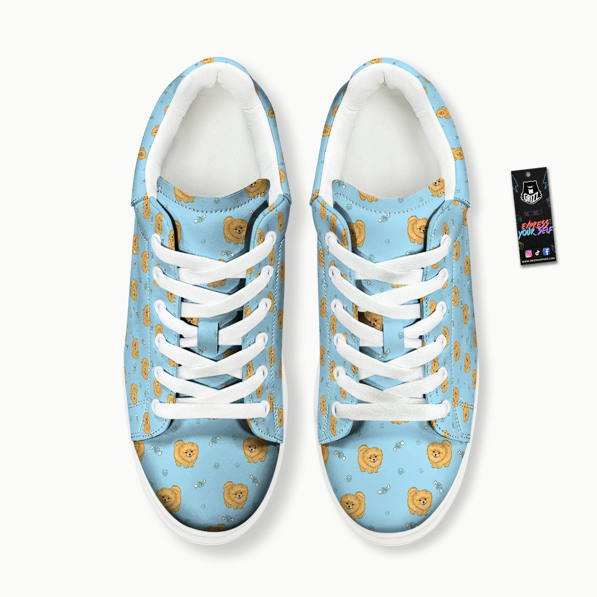 Pomeranian Little Print Pattern Platform Shoes-grizzshop