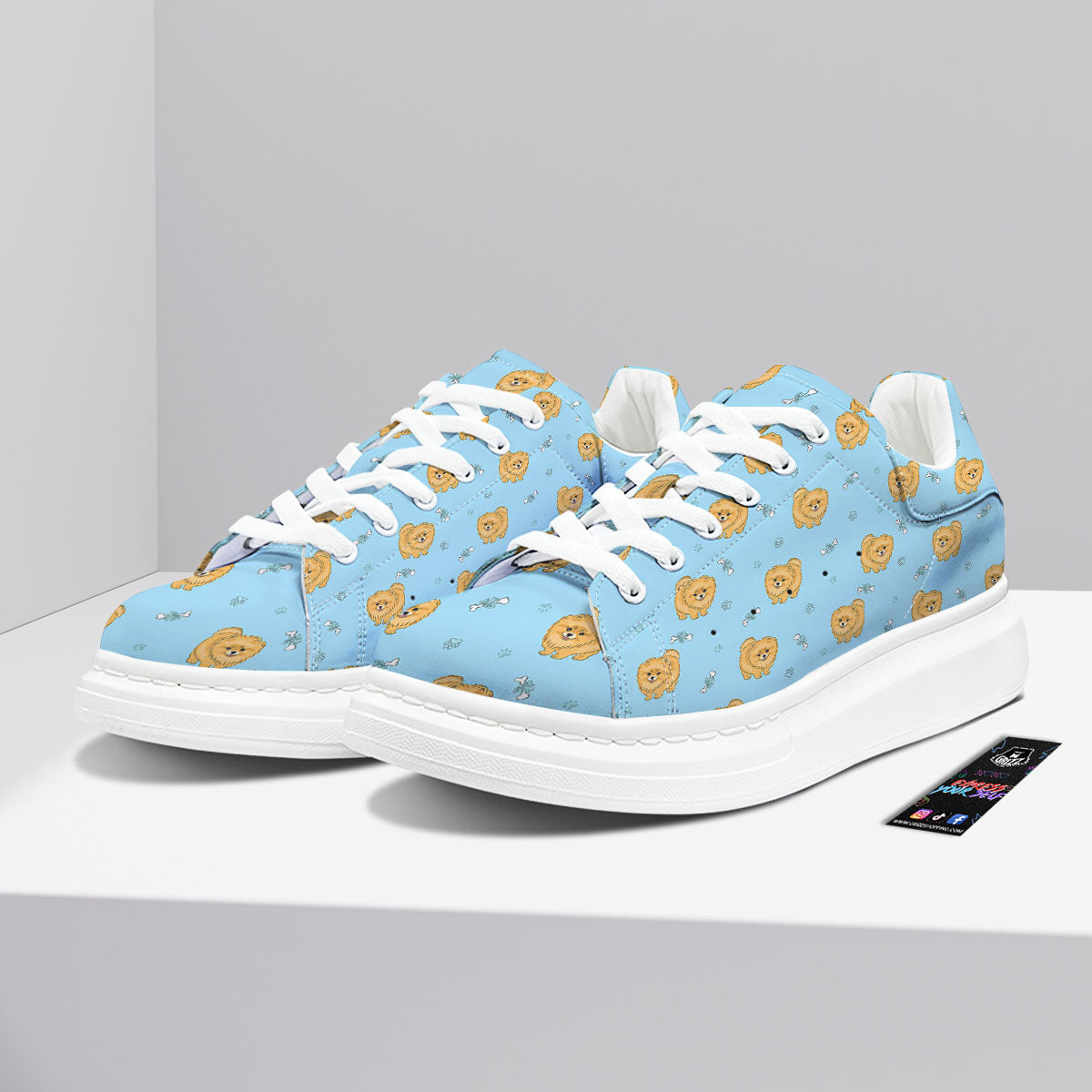 Pomeranian Little Print Pattern Platform Shoes-grizzshop