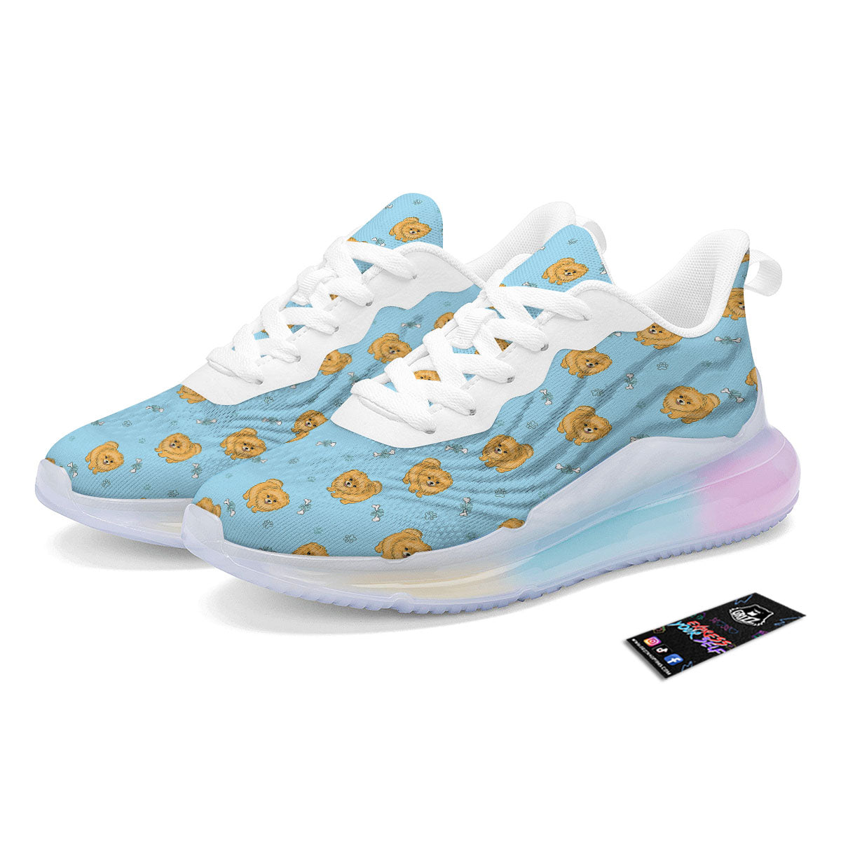 Pomeranian Little Print Pattern Running Sneakers-grizzshop