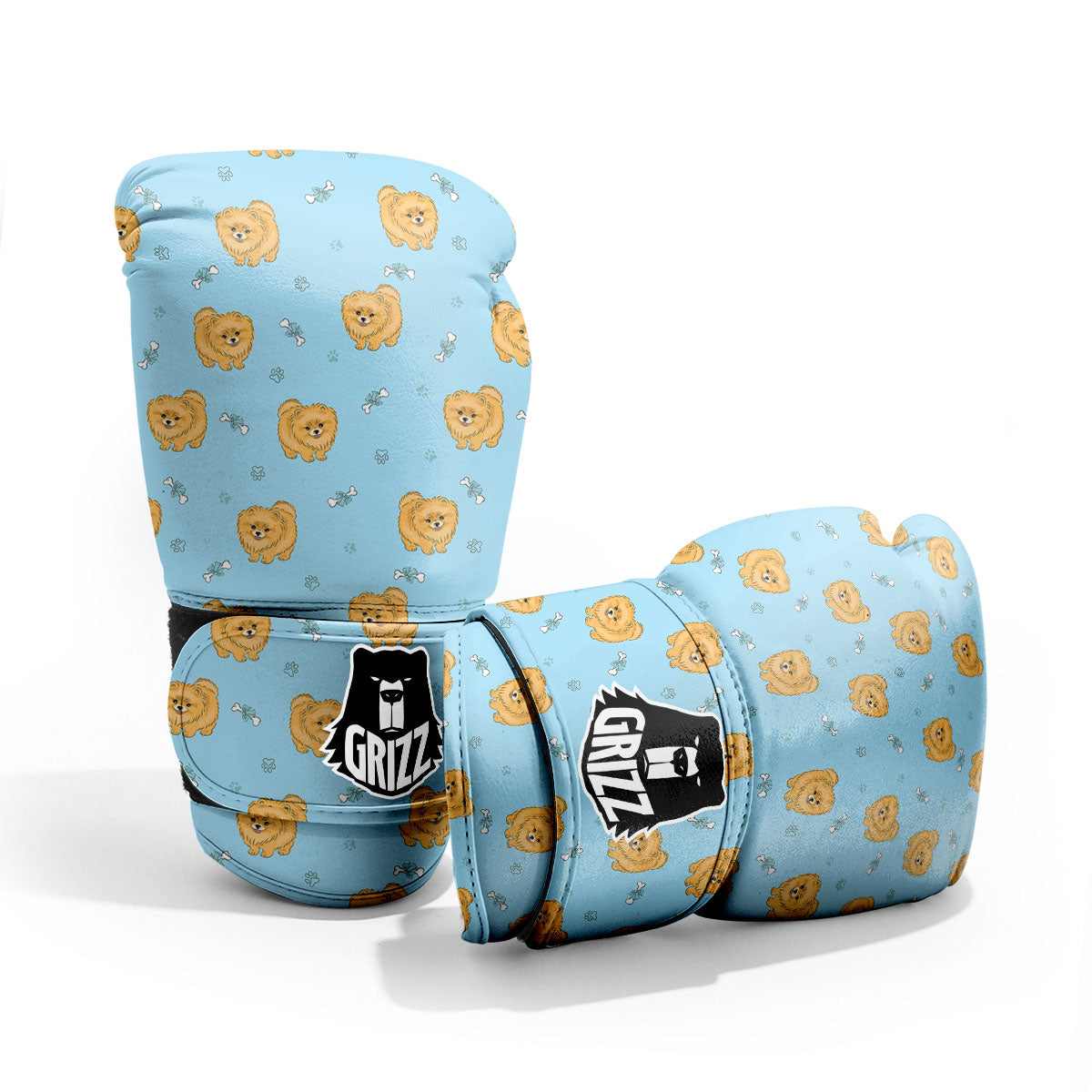 Pomeranian Little Print Pattern Pro Boxing Glove
