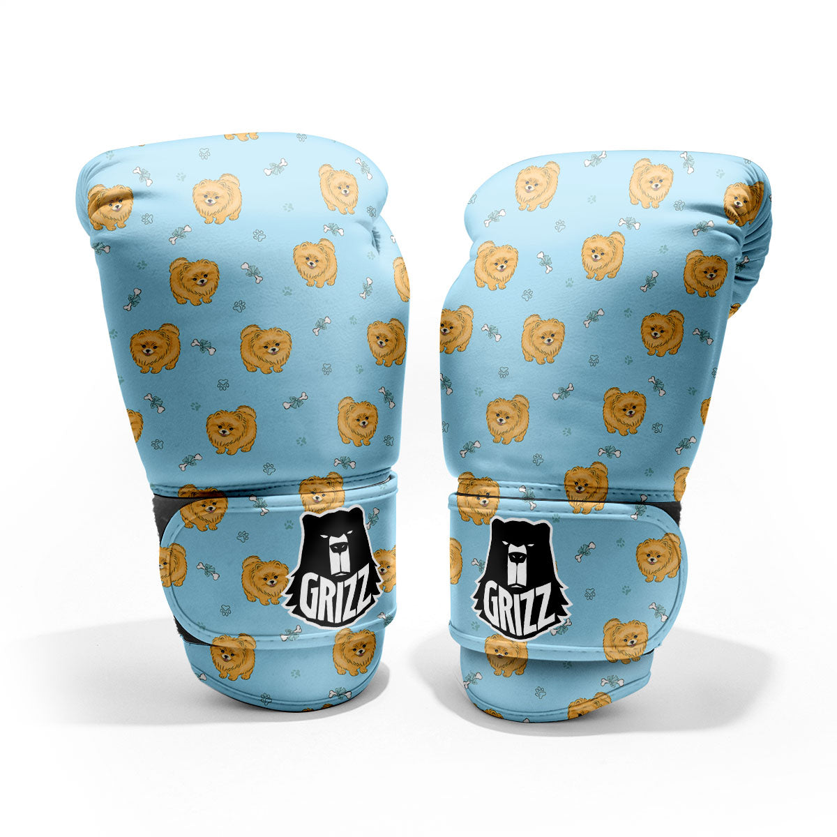 Pomeranian Little Print Pattern Pro Boxing Glove