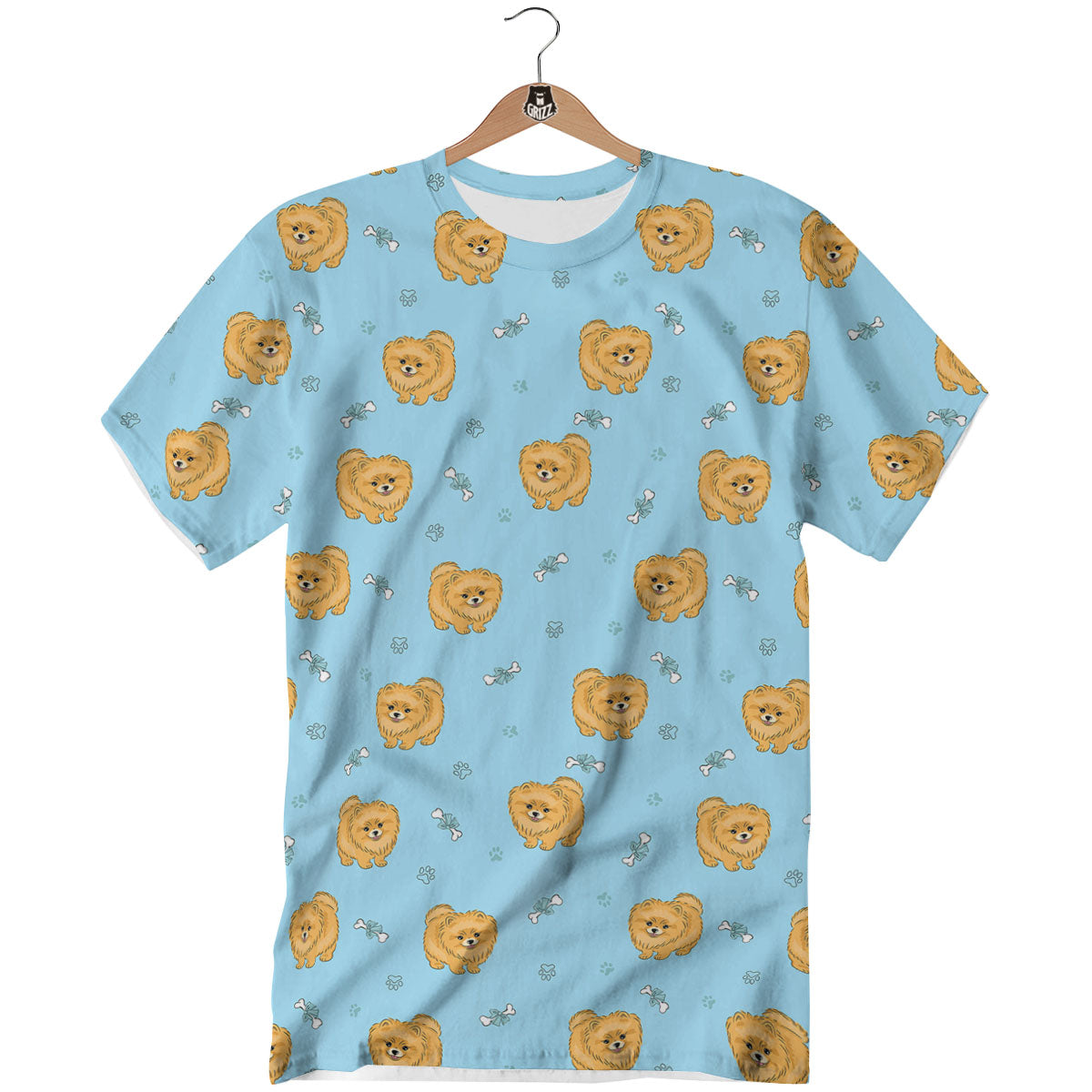 Pomeranian Little Print Pattern T-Shirt-grizzshop
