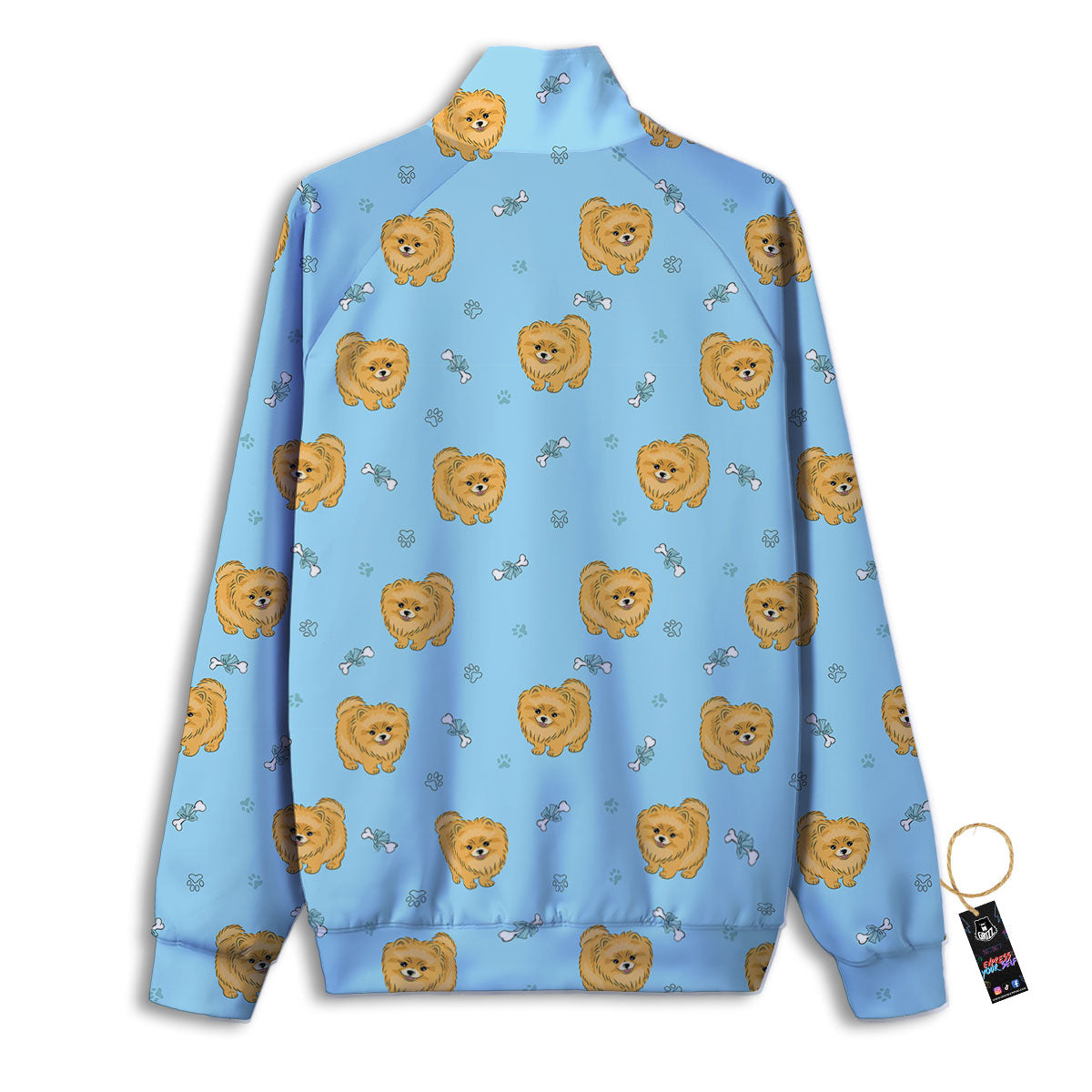 Pomeranian Little Print Pattern Track Jacket-grizzshop