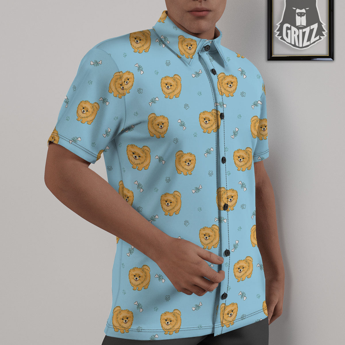 Pomeranian Little Print Pattern Untucked Shirts-grizzshop