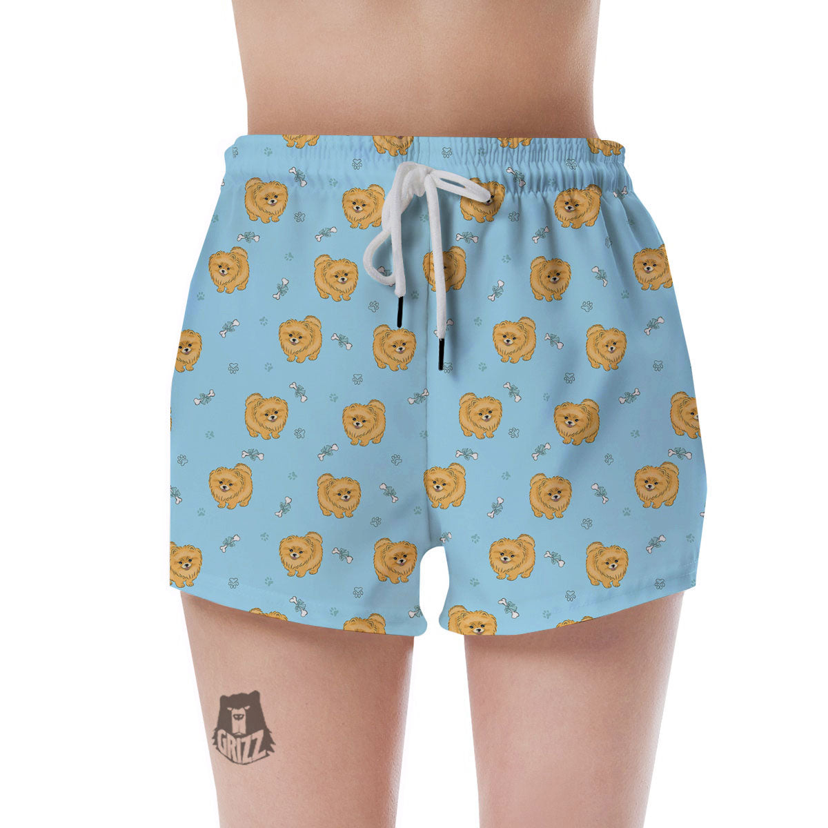 Pomeranian Little Print Pattern Women's Shorts-grizzshop