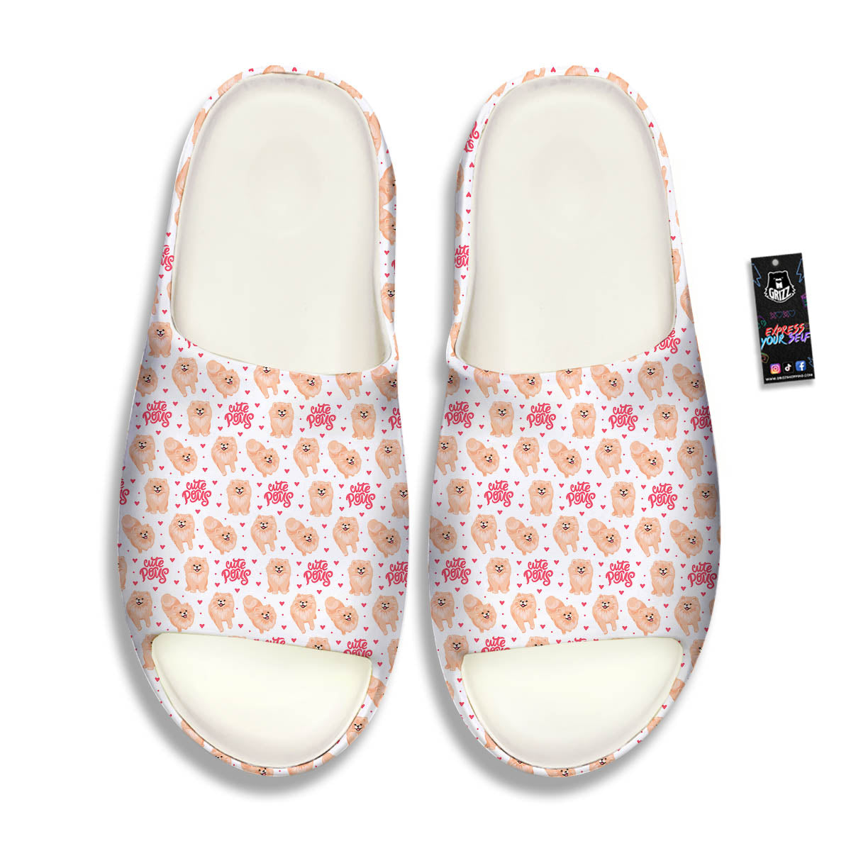 Pomeranian Cartoon Print Pattern Sandals-grizzshop
