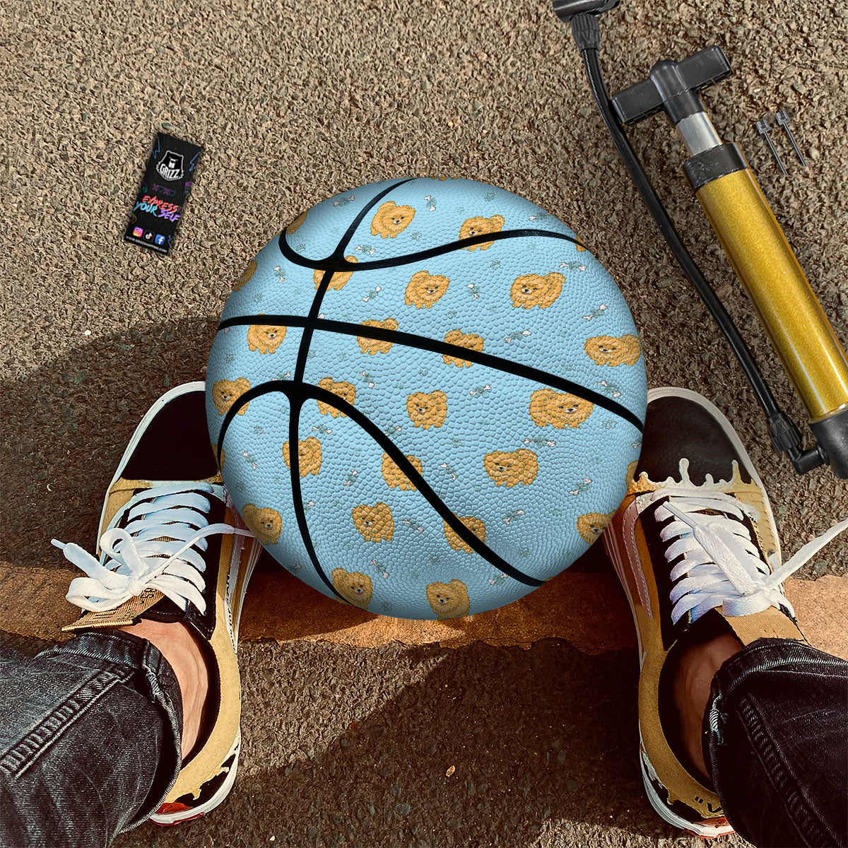 Pomeranian Little Print Pattern Basketball
