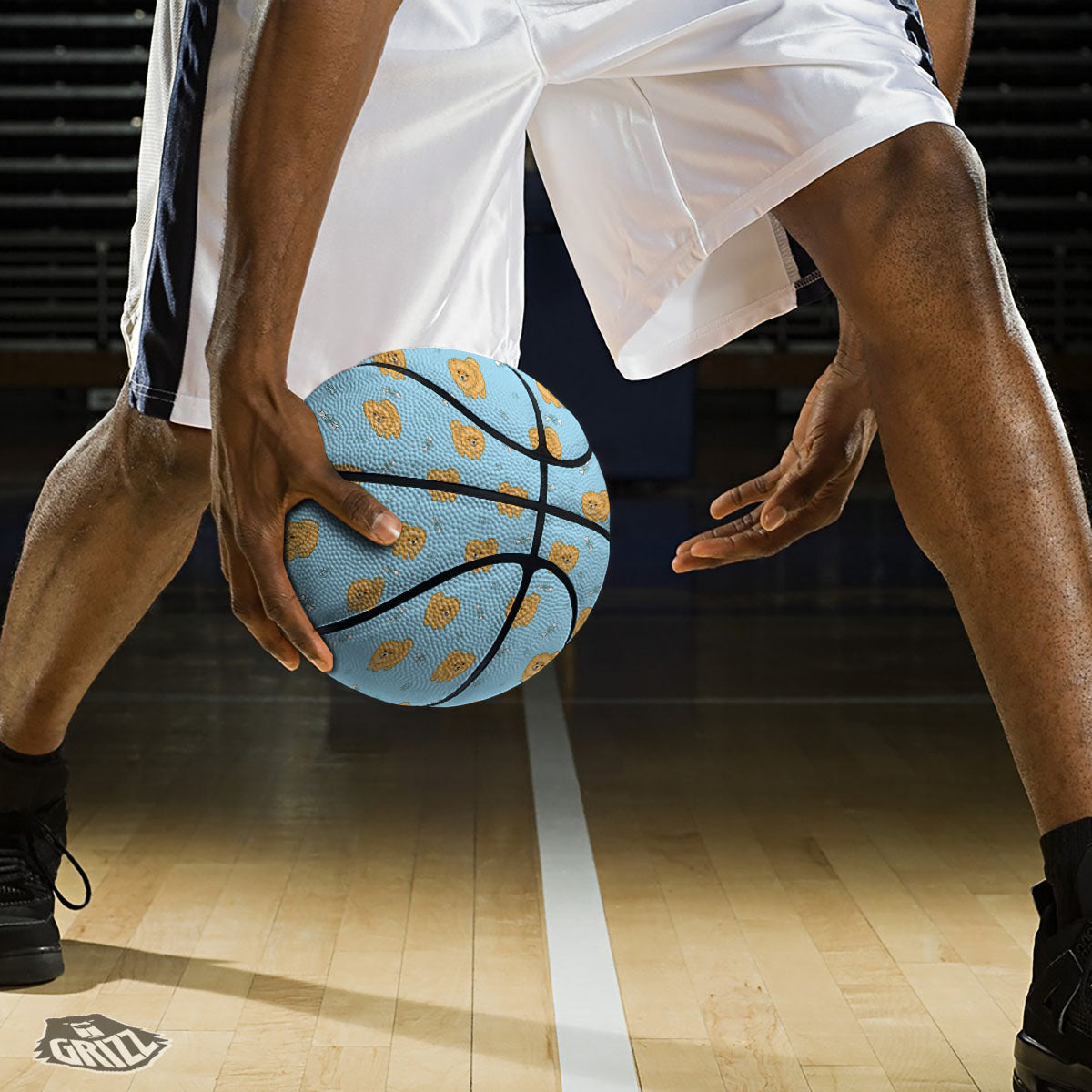 Pomeranian Little Print Pattern Basketball