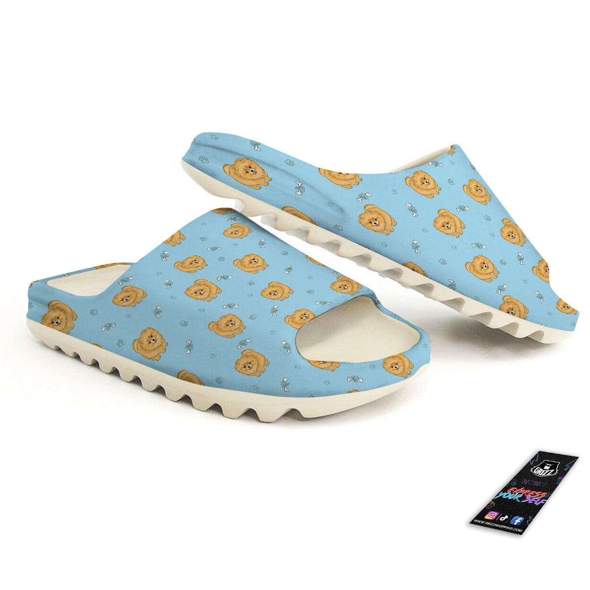 Pomeranian Little Print Pattern Sandals-grizzshop
