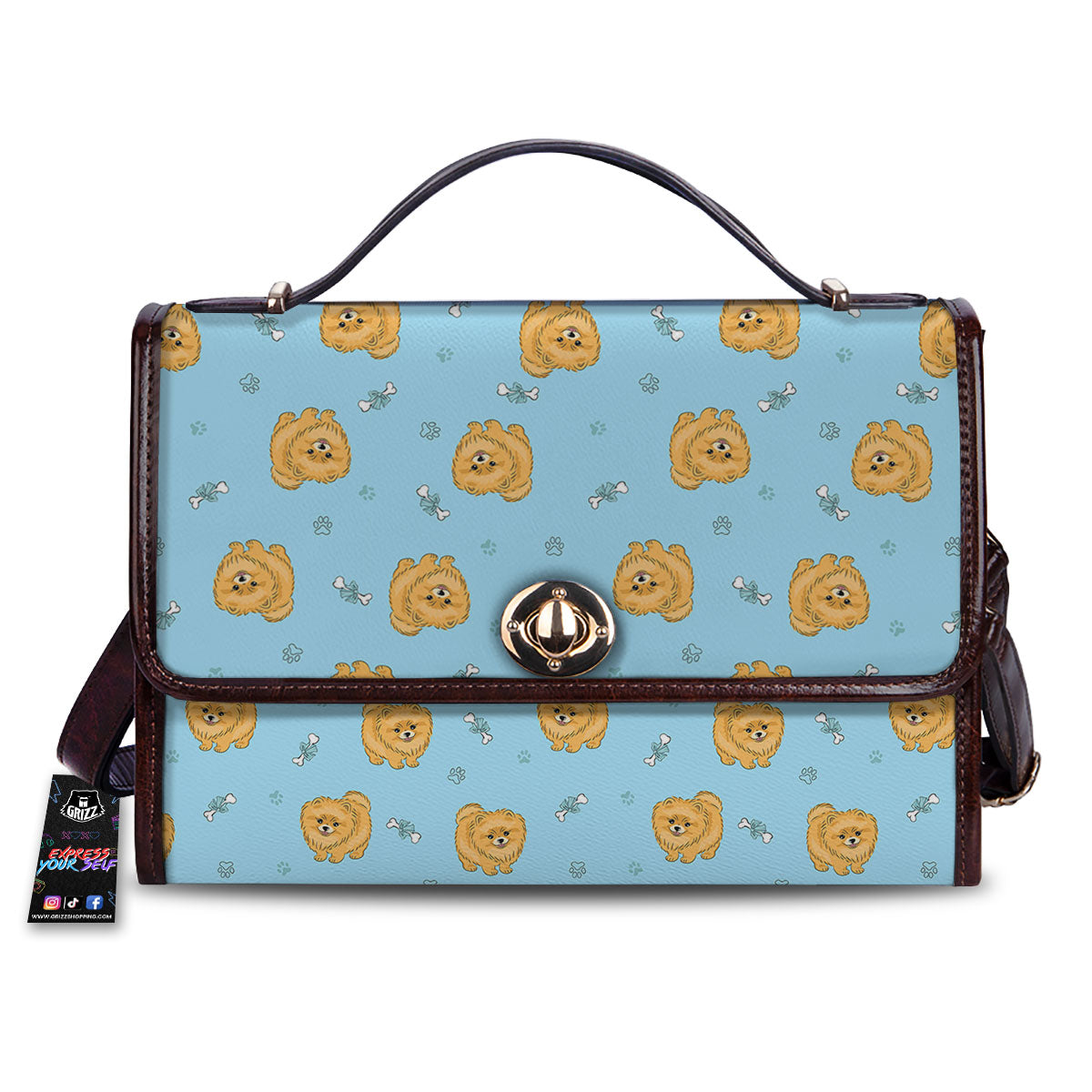 Pomeranian Little Print Pattern Women's Satchel Bag