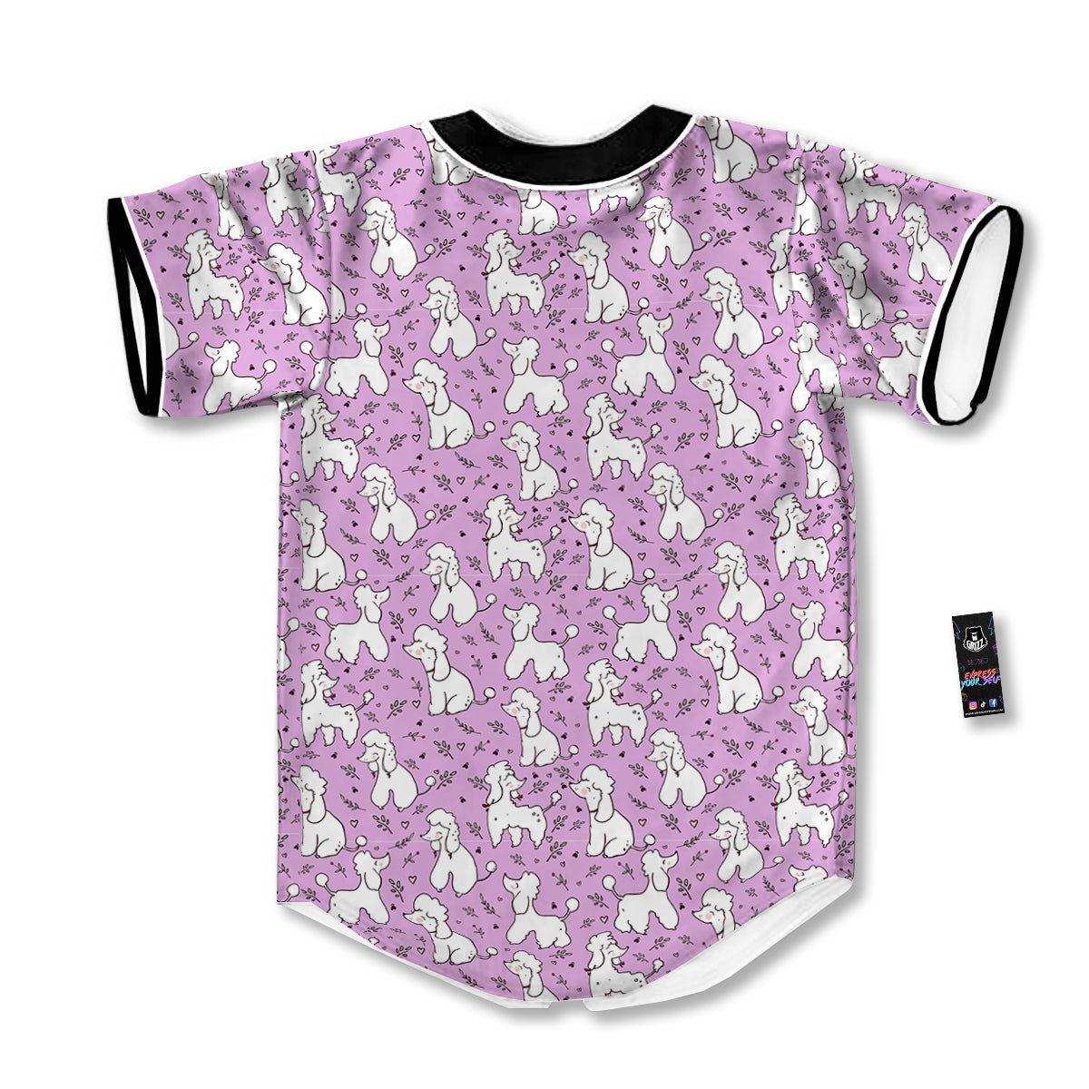 Poodle Cute Print Pattern Baseball Jersey-grizzshop