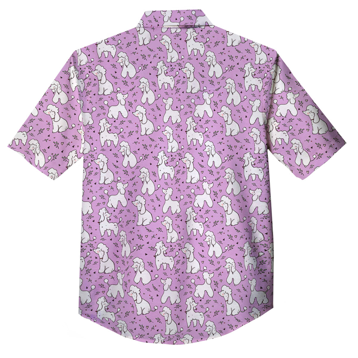 Poodle Cute Print Pattern Button Up Shirt-grizzshop