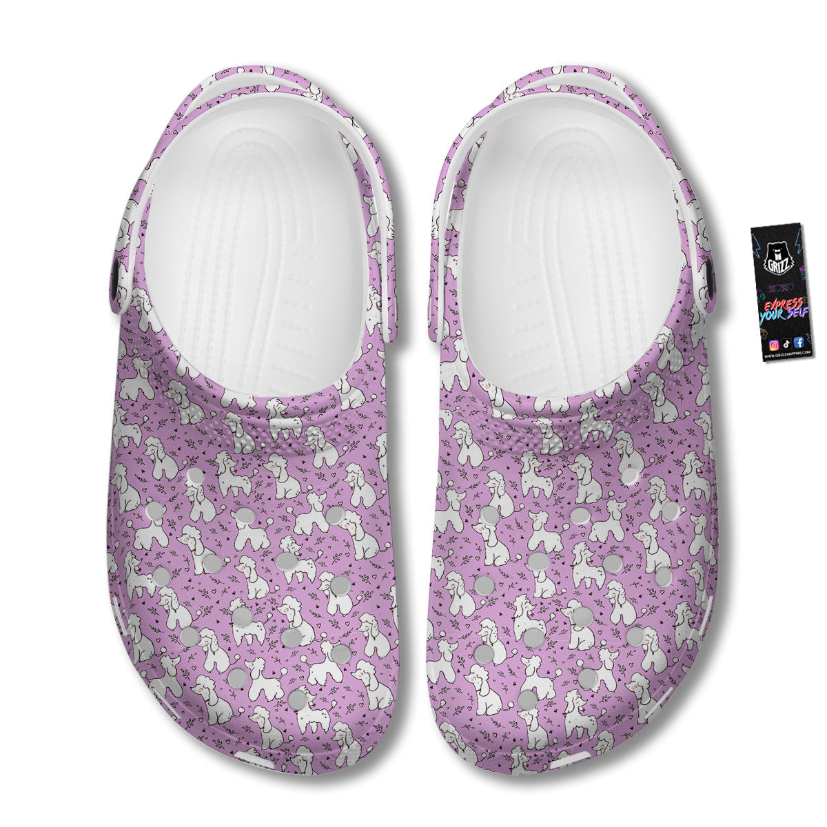 Poodle Cute Print Pattern Clog-grizzshop
